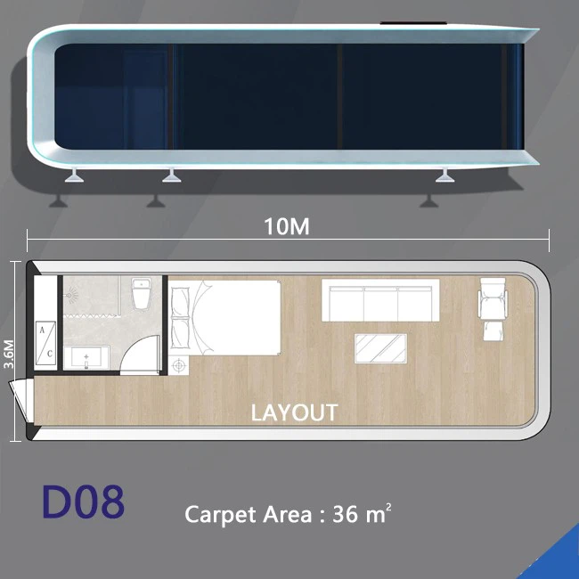 Modern Tiny House Capsule Home With Bedroom (4)